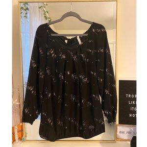 Black & gold sheer sequin top NEVER WORN